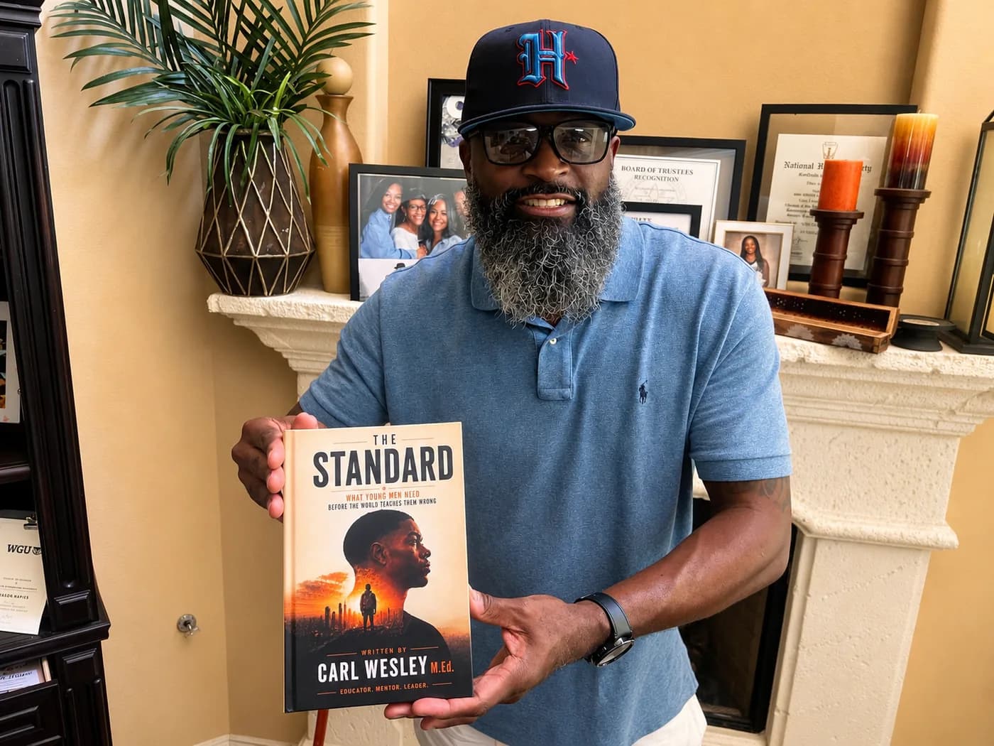 Reader holding The Standard by Carl Wesley