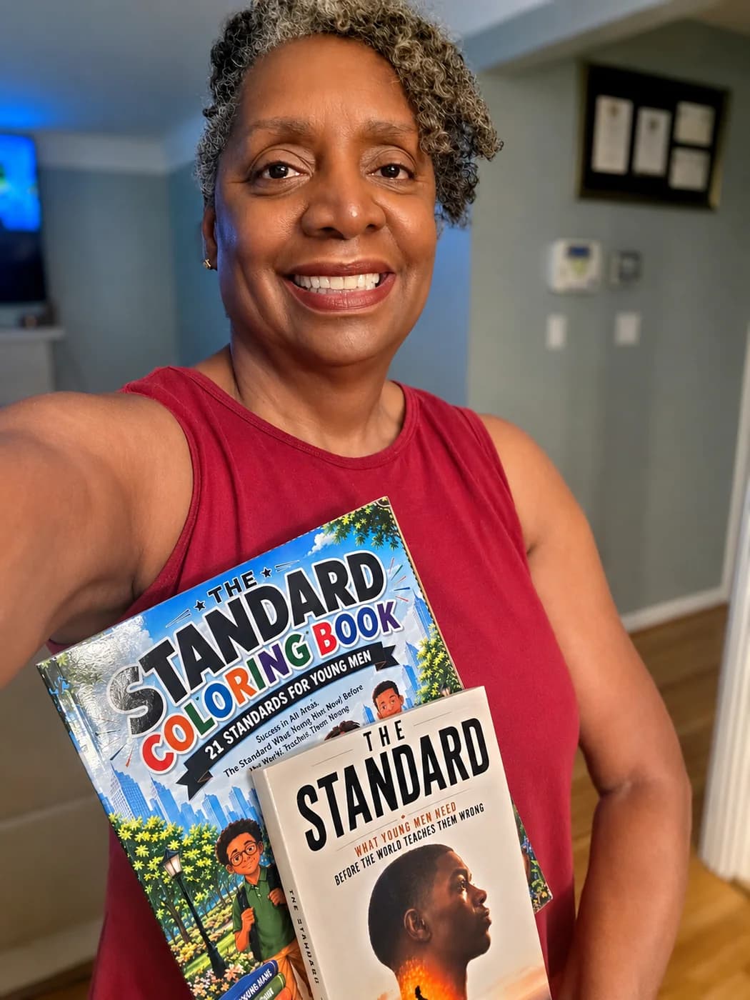 Reader holding The Standard by Carl Wesley
